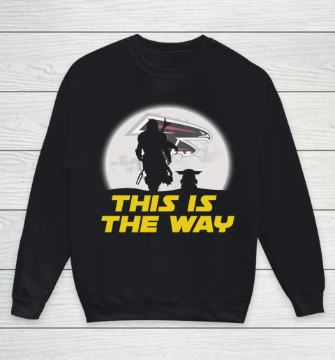 Atlanta Falcons NFL Football Star Wars Yoda And Mandalorian This Is The Way Youth Sweatshirt