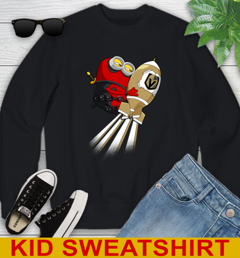 NHL Hockey Vegas Golden Knights Deadpool Minion Marvel Shirt Youth Sweatshirt