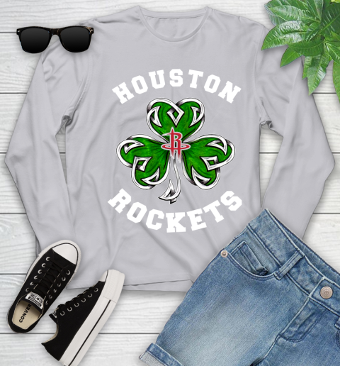 NBA Houston Rockets Three Leaf Clover St Patrick's Day Basketball Sports Youth Long Sleeve 5