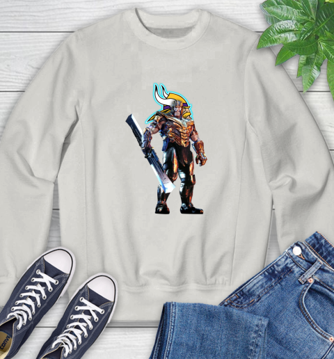 NFL Thanos Gauntlet Avengers Endgame Football Minnesota Vikings Sweatshirt 12