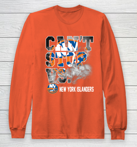 NHL New York Islanders Hockey Can't Stop Vs Long Sleeve T-Shirt 4 NHL New York Islanders Hockey Can't Stop Vs Long Sleeve T-Shirt - Image 4