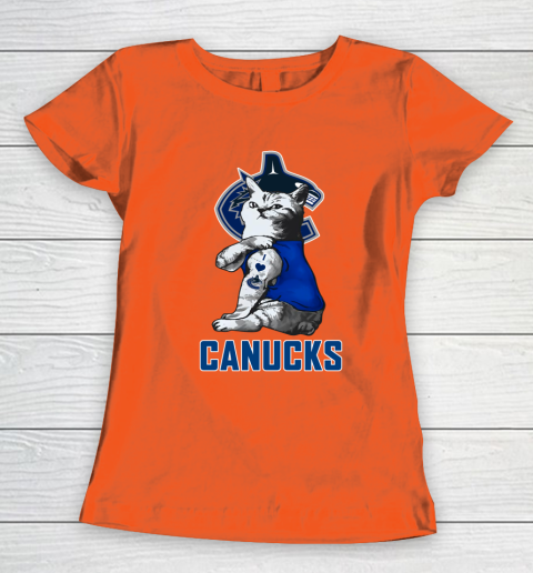 NHL My Cat Loves Vancouver Canucks Hockey Women's T-Shirt 3