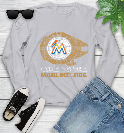MLB Come To The Miami Marlins Side Star Wars Baseball Sports Youth Long Sleeve 5