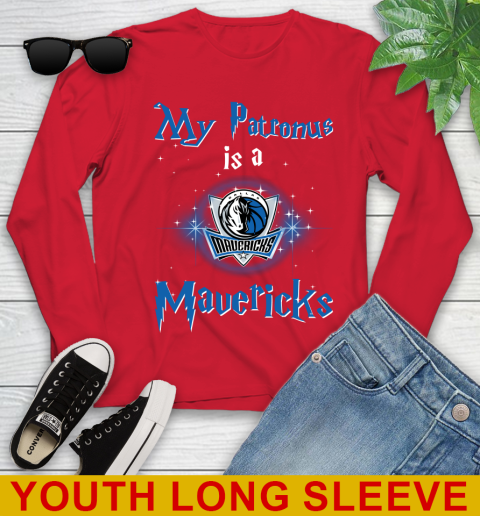 NBA Basketball Harry Potter My Patronus Is A Dallas Mavericks Youth Long Sleeve 11