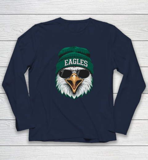 Cool Face Eagles With Sunglasses Vintage Funny Long Sleeve T-Shirt 2