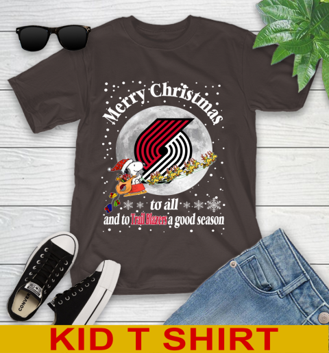 Portland Trail Blazers Merry Christmas To All And To Trail Blazers A Good Season NBA Basketball Sports Youth T-Shirt 6