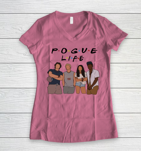 Pogue Life Shirt Outer Banks Friends Funny Women's V-Neck T-Shirt 7