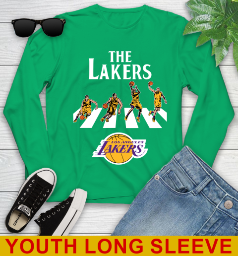 NBA Basketball Los Angeles Lakers The Beatles Rock Band Shirt Youth Long Sleeve 7