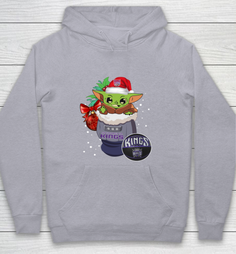 Sacramento Kings Christmas Baby Yoda Star Wars Funny Happy NBA Youth Hoodie 5