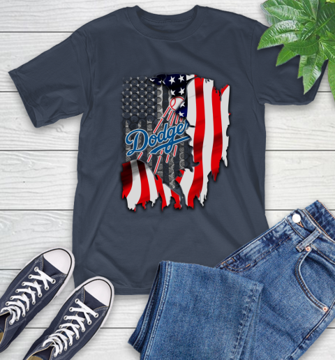 Los Angeles Dodgers MLB Baseball American Flag T-Shirt 3