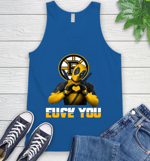 NHL Boston Bruins Deadpool Love You Fuck You Hockey Sports Tank Top 4