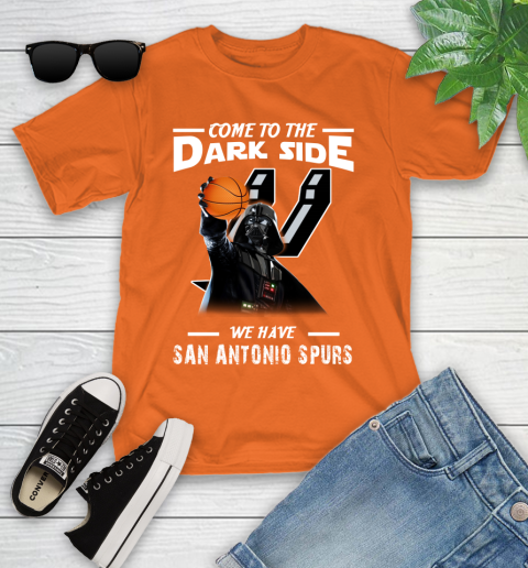 NBA Come To The Dark Side We Have San Antonio Spurs Star Wars Darth Vader Basketball Youth T-Shirt 9