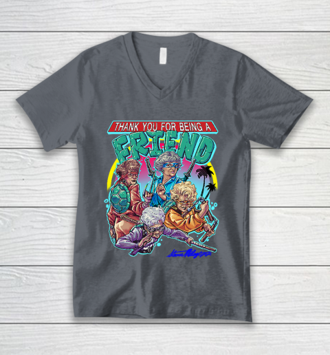 Golden Girls Tshirt Thank You For Being A Friend Ninja Turtles V-Neck T-Shirt 4