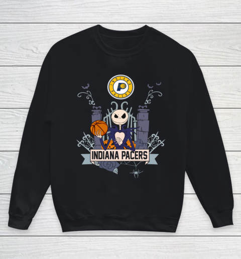 NBA Indiana Pacers Basketball Jack Skellington Halloween Youth Sweatshirt