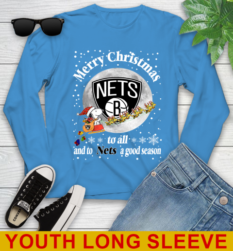 Brooklyn Nets Merry Christmas To All And To Nets A Good Season NBA Basketball Sports Youth Long Sleeve 8