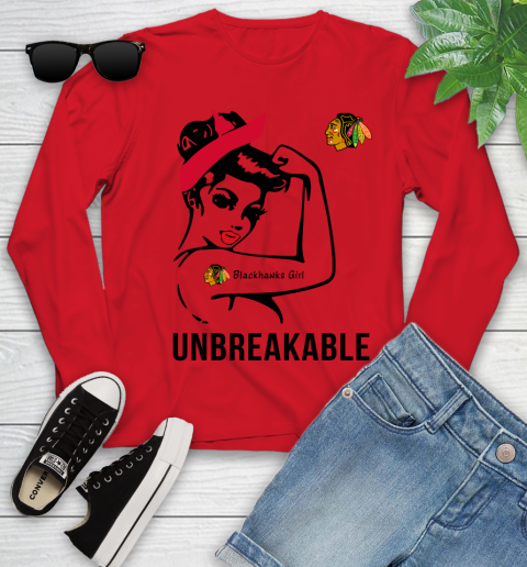 NHL Chicago Blackhawks Girl Unbreakable Hockey Sports Youth Long Sleeve 8