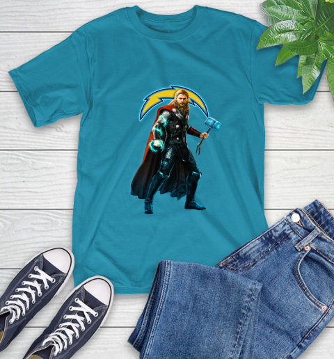 NFL Thor Avengers Endgame Football Los Angeles Chargers T-Shirt 8