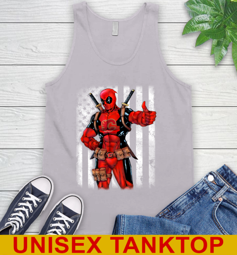 NHL Hockey Calgary Flames Deadpool American Flag Shirt Tank Top 3