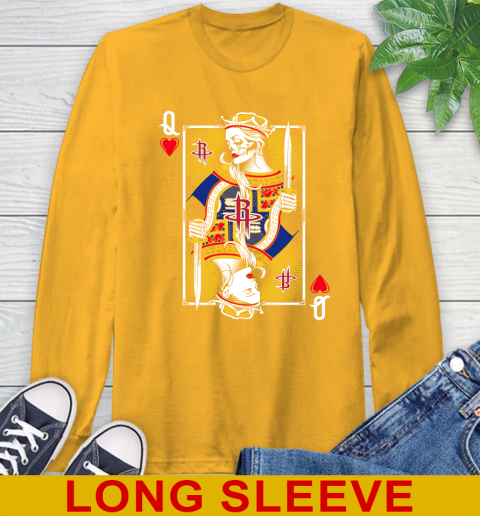NBA Basketball Houston Rockets The Queen Of Hearts Card Shirt Long Sleeve T-Shirt 2