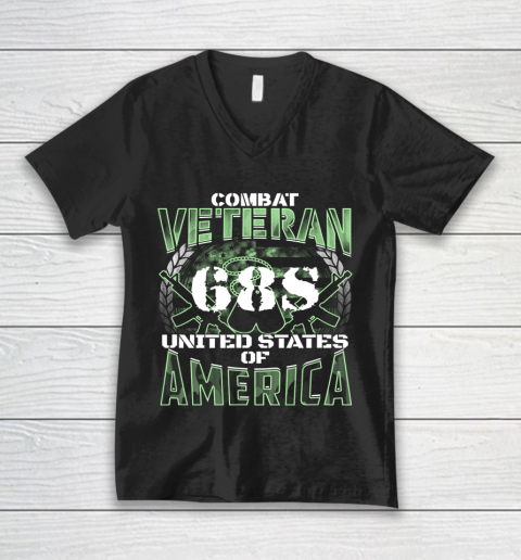 Veteran Shirt 68S MOS United States Combat Veteran V-Neck T-Shirt