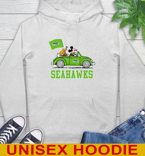 NFL Football Seattle Seahawks Pluto Mickey Driving Disney Shirt Hoodie