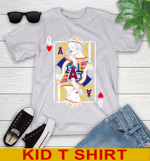MLB Baseball Los Angeles Angels The Queen Of Hearts Card Shirt Youth T-Shirt 4