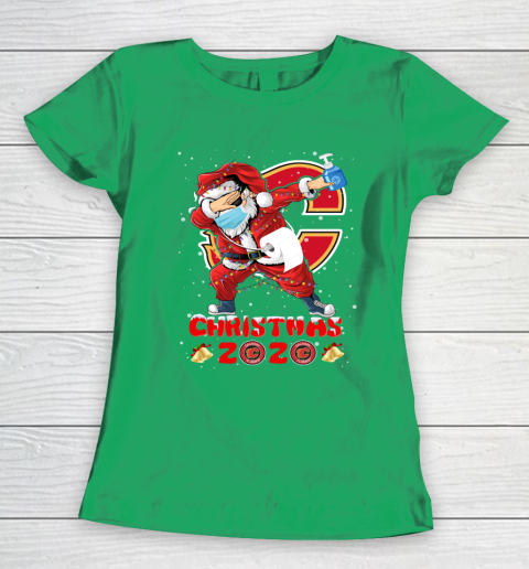 Calgary Flames Funny Santa Claus Dabbing Christmas 2020 NHL Women's T-Shirt 5