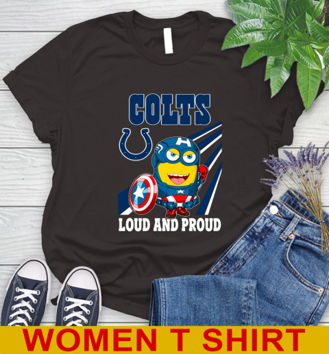 NFL Football Indianapolis Colts Captain America Marvel Avengers Minion Shirt Women's T-Shirt 9