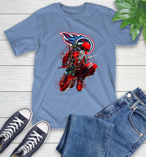 NFL Deadpool Marvel Comics Sports Football Tennessee Titans T-Shirt 11