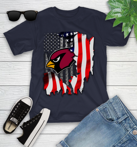 Arizona Cardinals NFL Football American Flag Youth T-Shirt 2