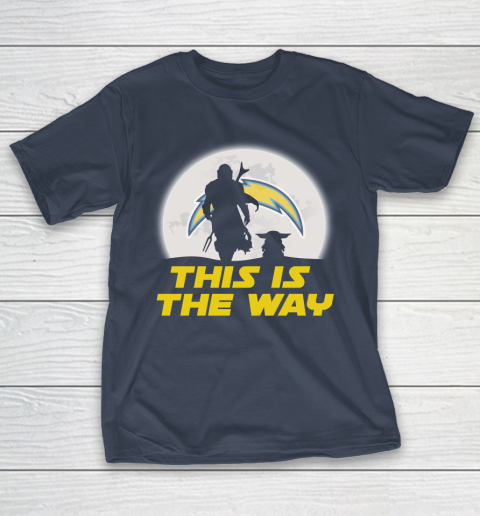 Los Angeles Chargers NFL Football Star Wars Yoda And Mandalorian This Is The Way T-Shirt 3