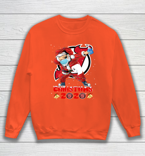New Jersey Devils Funny Santa Claus Dabbing Christmas 2020 NHL Sweatshirt 3