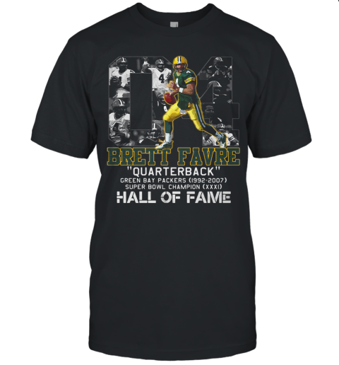 04 Brett Favre Quarterback Green Bay Packers 1992 2007 Super Bowl Champion Hall Of Fame Unisex Jersey Tee