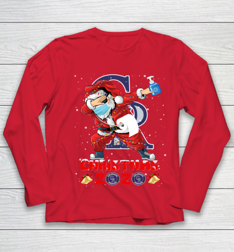 Colorado Rockies Funny Santa Claus Dabbing Christmas 2020 MLB Youth Long Sleeve 8
