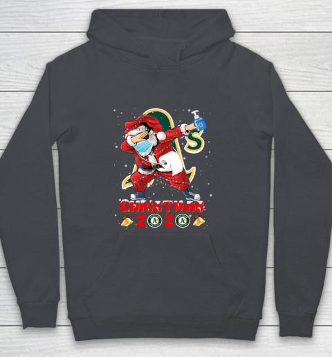 Oakland Athletics Funny Santa Claus Dabbing Christmas 2020 MLB Youth Hoodie 5