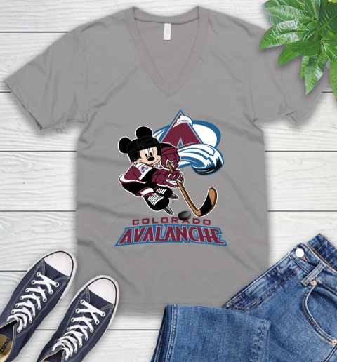 NHL Colorado Avalanche Mickey Mouse Disney Hockey T Shirt V-Neck T-Shirt 14
