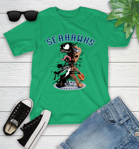 NFL Seattle Seahawks Football Venom Groot Guardians Of The Galaxy Youth T-Shirt 6