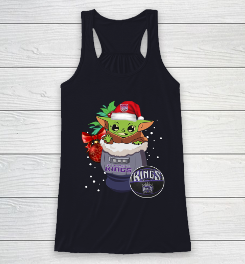 Sacramento Kings Christmas Baby Yoda Star Wars Funny Happy NBA Racerback Tank 8