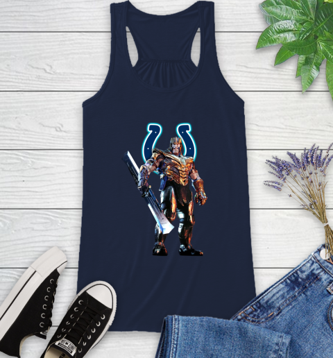 NFL Thanos Gauntlet Avengers Endgame Football Indianapolis Colts Racerback Tank 12