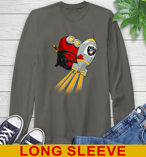 NFL Football Oakland Raiders Deadpool Minion Marvel Shirt Long Sleeve T-Shirt 10