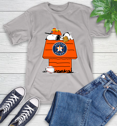 MLB Houston Astros Snoopy Woodstock The Peanuts Movie Baseball T Shirt T-Shirt 12