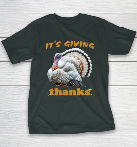 It's Giving Thanks Turkey Thanksgiving Youth T-Shirt 3