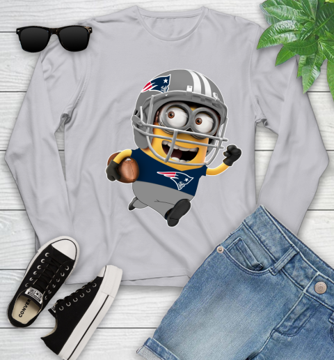 NFL New England Patriots Minions Disney Football Sports Youth Long Sleeve 5