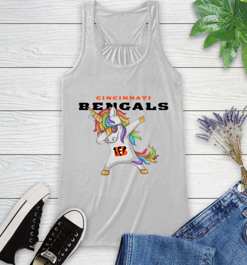 Cincinnati Bengals NFL Football Funny Unicorn Dabbing Sports Racerback Tank