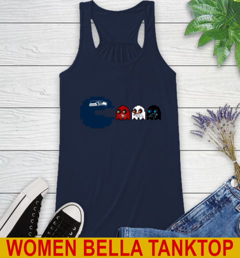 Seattle Seahawks NFL Football Pac Man Champion Racerback Tank 11