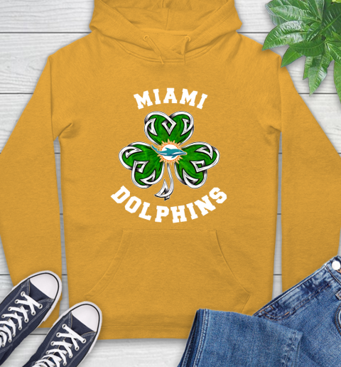 NFL Miami Dolphins Three Leaf Clover St Patrick's Day Football Sports Hoodie 2