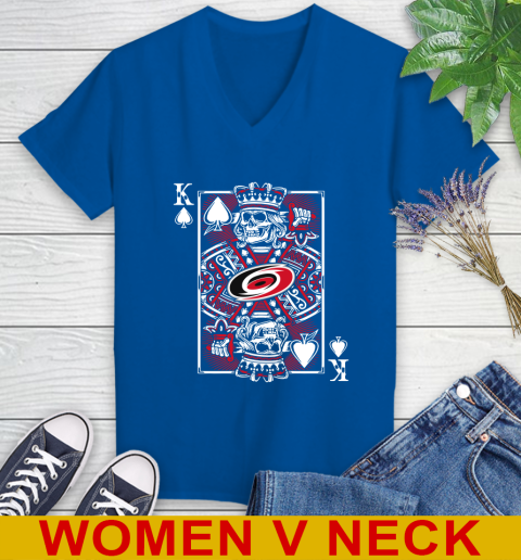 Carolina Hurricanes NHL Hockey The King Of Spades Death Cards Shirt Women's V-Neck T-Shirt 9