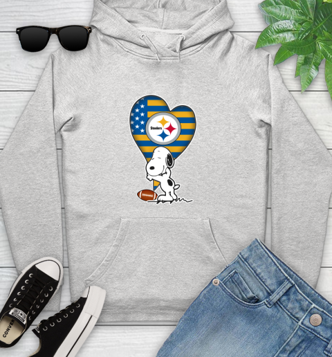 Pittsburgh Steelers NFL Football The Peanuts Movie Adorable Snoopy Youth Hoodie