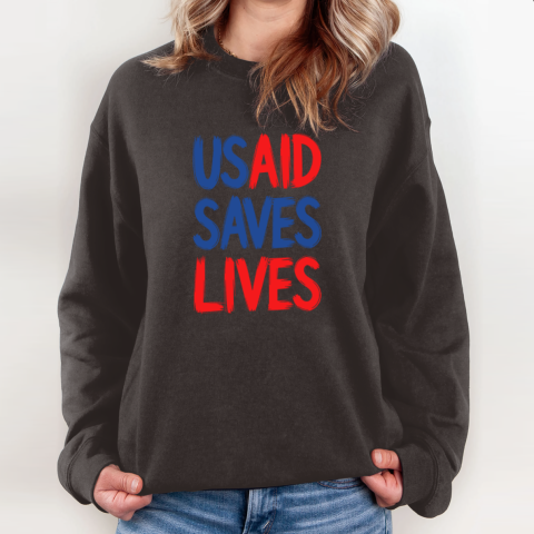 zrxm usaid saves lives sweatshirt 35 front dark chocolate