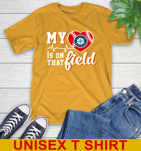 MLB My Heart Is On That Field Baseball Sports Seattle Mariners T-Shirt 2